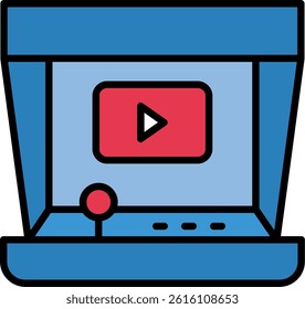 Arcade Line Filled Vector Icon Design