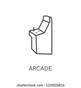 Arcade linear icon. Modern outline Arcade logo concept on white background from Entertainment and Arcade collection. Suitable for use on web apps, mobile apps and print media.