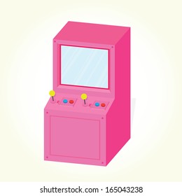 Arcade machine cabinet isolated vector