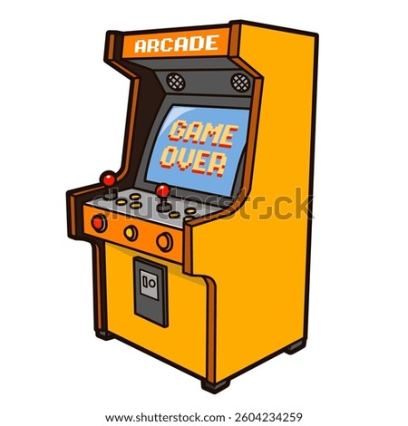 arcade machine cartoon sticker illustration