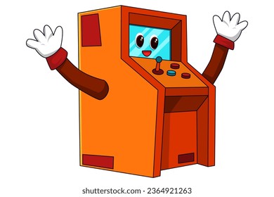 Ilustración de diseño de caracteres de máquina de arcade