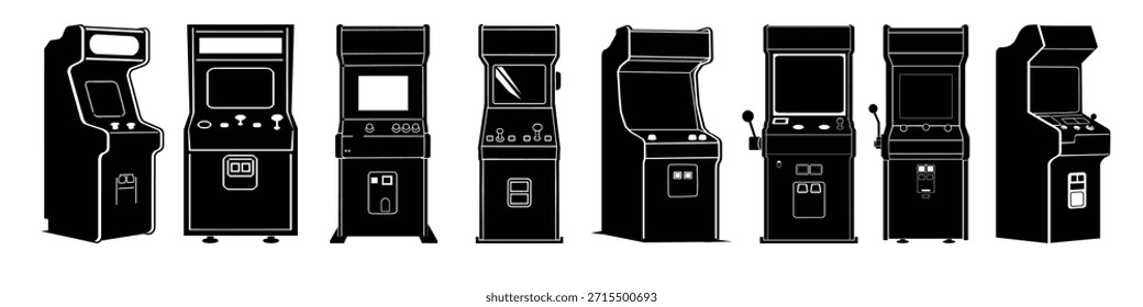 Paquete de silueta de Clipart de máquina arcade