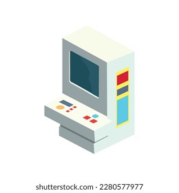 arcade machine design over white