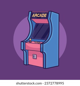 Arcade machine game cartoon illustration