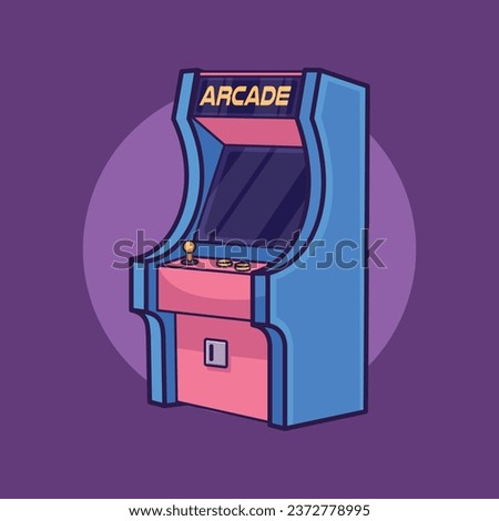 Arcade machine game cartoon illustration
