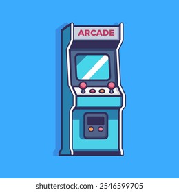 Juego de máquina de arcade Disfrute de hobby Ilustración vectorial de color plano diseño de Plantilla