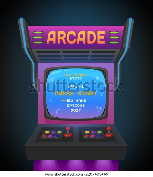 Arcade Machine Game Screen 80s 90s Stock Vector (Royalty Free ...