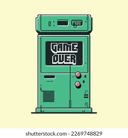 arcade machine game machine vector flat design