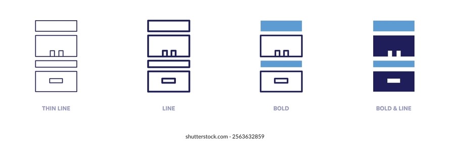 Arcade machine icon in 4 different styles. Thin Line, Line, Bold, and Bold Line. Duotone style. Editable stroke.