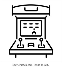 Arcade machine icon in linear style 