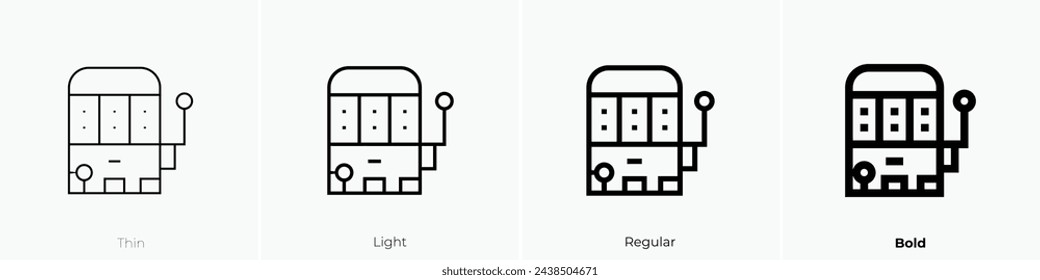 arcade machine icon. Thin, Light Regular And Bold style design isolated on white background