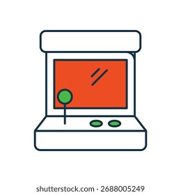 Icono de máquina de arcade con fondo blanco Vector Ilustración de stock
