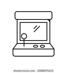 Icono de máquina de arcade con fondo blanco Vector Ilustración de stock