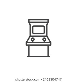 Arcade Machine Line Icon. Lineares Style-Zeichen für mobiles Konzept und Webdesign. Arcade-Spielautomat-Outline-Vektorgrafik-Symbol. Symbol, Logo-Darstellung. Vektorgrafik-Grafiken