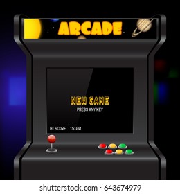 Arcade machine screen, vector background