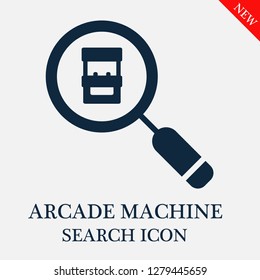 Arcade machine search icon. Editable Arcade machine search icon for web or mobile.