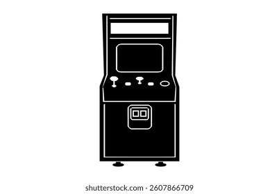 Arcade Machine Silhouette Vector isolated on a white background, Video Gaming Machine Black Clipart