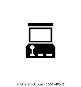 Arcade machine vector icon in black solid flat design icon isolated on white background