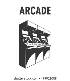 Arcade Machine. The Video Game Room. Vector Illustration