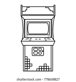 Arcade machine of videogame play retro and technology theme Isolated design Vector illustration