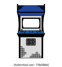 Arcade machine of videogame play retro and technology theme Isolated design Vector illustration