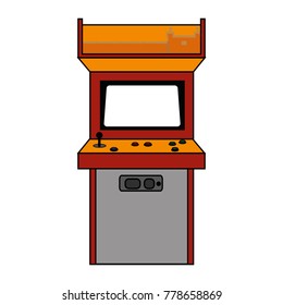 Arcade machine of videogame play retro and technology theme Isolated design Vector illustration