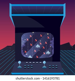 arcade machine videogame retro vector ilustration vector ilustration