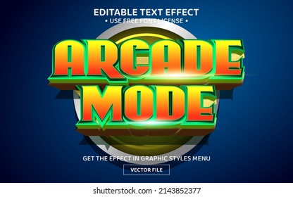 Arcade mode 3D editable text effect template