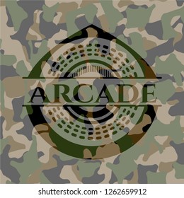 Arcade on camouflage pattern