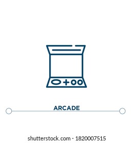 arcade outline vector icon. simple element illustration. arcade outline icon from editable entertainment concept. can be used for web and mobile
