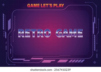 Arcade Retro game. let's play. Pixel art background. 8 bit game. retro game. for game assets in vector illustrations. Retro Futurism Sci-Fi Background. 