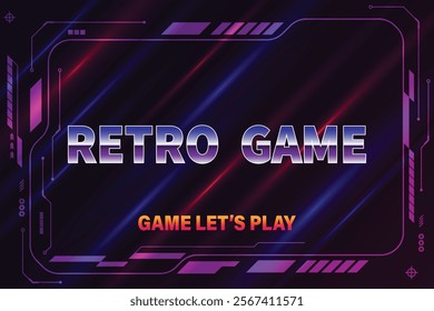 Arcade Retro game. let's play. Pixel art background. 8 bit game. retro game. for game assets in vector illustrations. Retro Futurism Sci-Fi Background. 