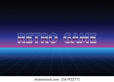 Arcade Retro game. Pixel art background. 8 bit game. retro game. for game assets in vector illustrations. Retro Futurism Sci-Fi Background.