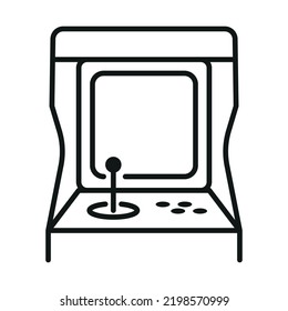 Arcade retro video game machine icon - Editable stroke