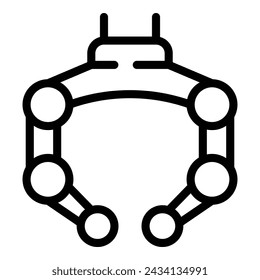 Vector de contorno de icono de robot arcade. Juguete robótico divertido. Herramienta automática