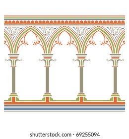 Arcade seamless, in medieval style