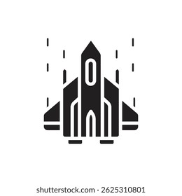 Ilustração de vetor de ícone preenchido de nave espacial Arcade