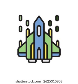 Arcade Spaceship Icon Vector Illustration