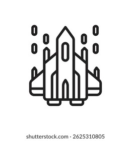 Arcade Spaceship Outline Icon Ilustración vectorial