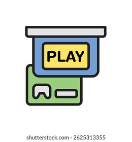 Arcade Swipe Card Icon Vector Illustration