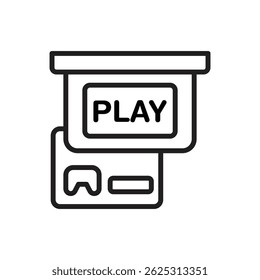Ilustração do vetor do ícone de contorno do cartão de deslizamento do Arcade