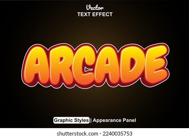 arcade text effect with graphic style and editable.