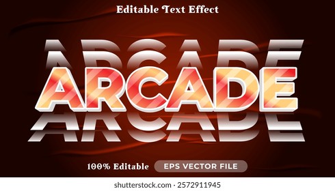 arcade text effect, trendy graphic style editable text