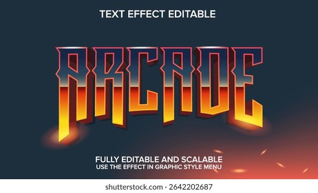 Arcade text effect vector editable