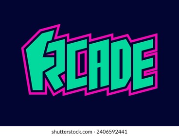 Arcade text typography vector design,
perfect for game screens, t-shirts, stickers, banners, and posters