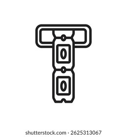 Arcade-Ticket-Gliederungssymbol, Vektorgrafik