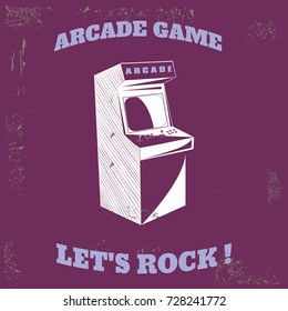 arcade vector vintage retro game machine gaming T shirt graphics print geek play fun