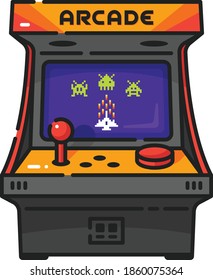 Arcade Video Game Filled Outline Icon