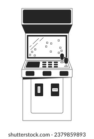 Arcade video game machine flat monochrome isolated vector object. Old school. Editable black and white line art drawing. Simple outline spot illustration for web graphic design