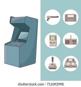 Arcade videogame round icon